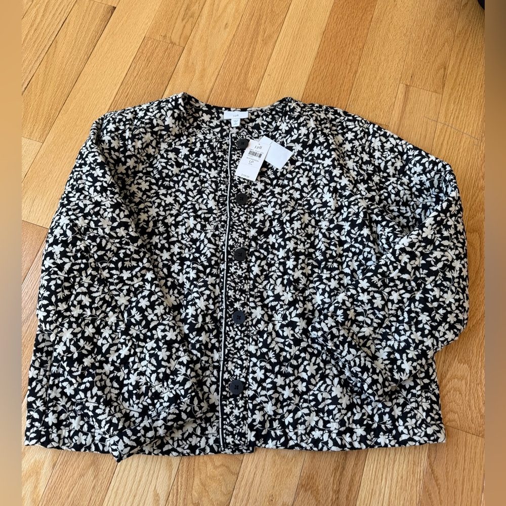 J.Jill Floral Cotton Quilted Jacket